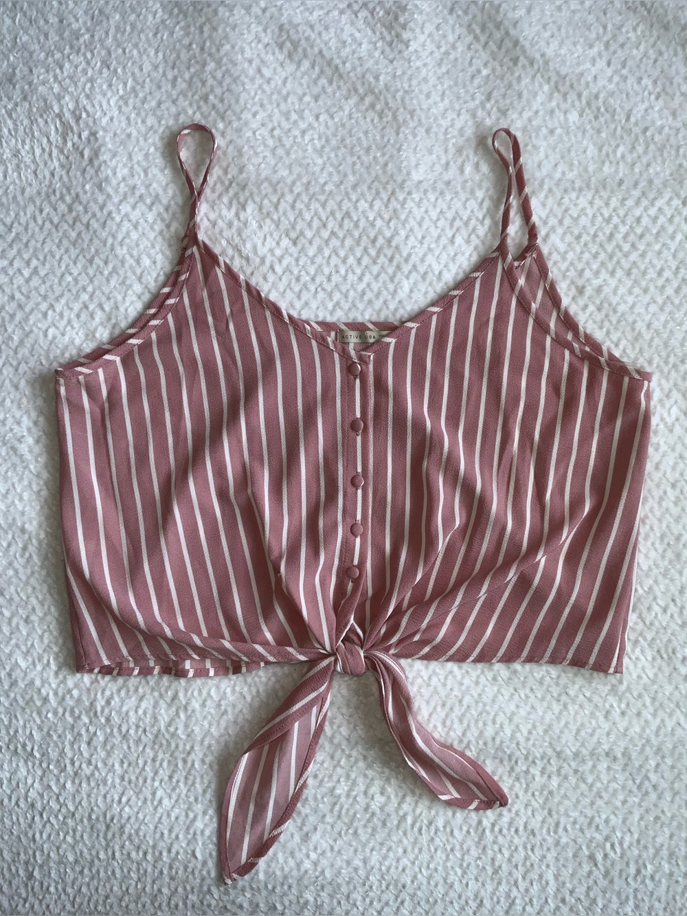 Active USA Front Tie Striped Top